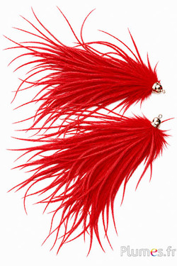 Pendentif autruche - 10 cm - rouge